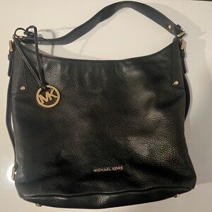 Michael Kors Black Pebble Leather Shoulder Bag